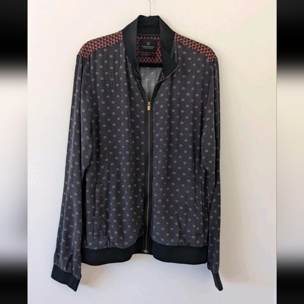 Scotch & Soda Viscose (Rayon) AMS Logo Lightweight Bomber Jacket Mens XL